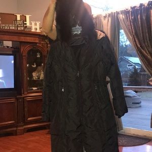 Via Spiga Winter Jacket with Faux Fur Hood